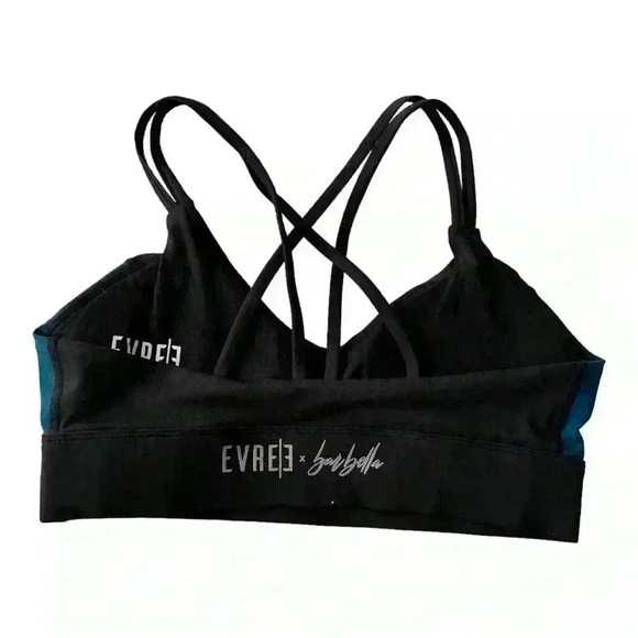 EVREE X BARBELLA Sports Bra & Heart Booty Leggings Active Set Teal/Black M - Picture 6 of 10